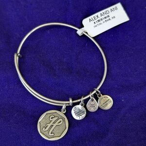 Alex and Ani Initial "H" Charm Bangle Bracelet